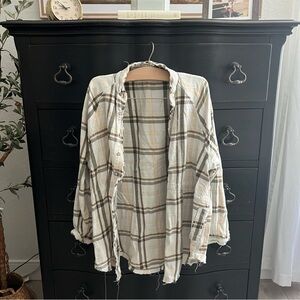 Free People Summer Daydream Plaid Shirt